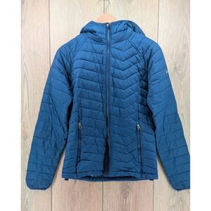 Columbia Omni-Heat Hooded Puffer Jacket • Navy Blue • Women's XS
